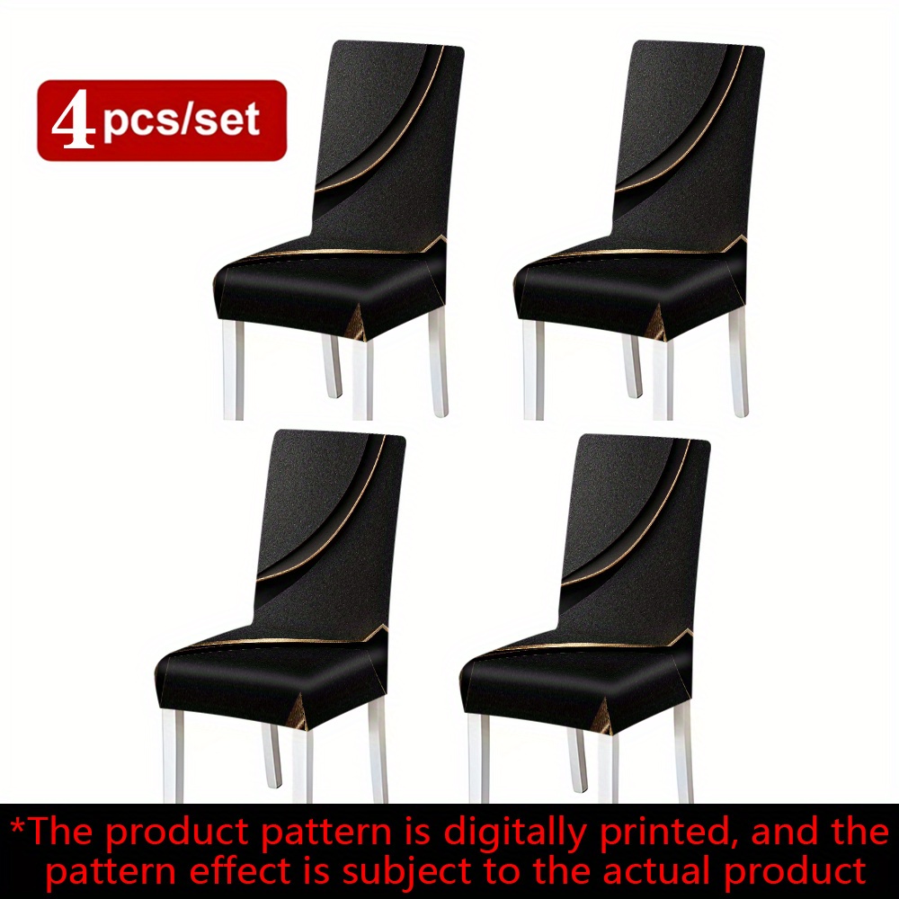 TEMU 2/4/6pcs Stretch Elastic Dining Chair Covers Suitable For Dining Room, Minimalist Elastic Seat Covers With Fit, Machine Washable Suitable,