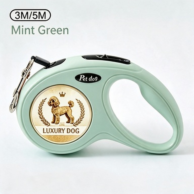 TEMU 1 Retractable Dog Leash With Pattern Printing. This -free Leash Features A Push-button Brake And Locking Function, Suitable For Small To