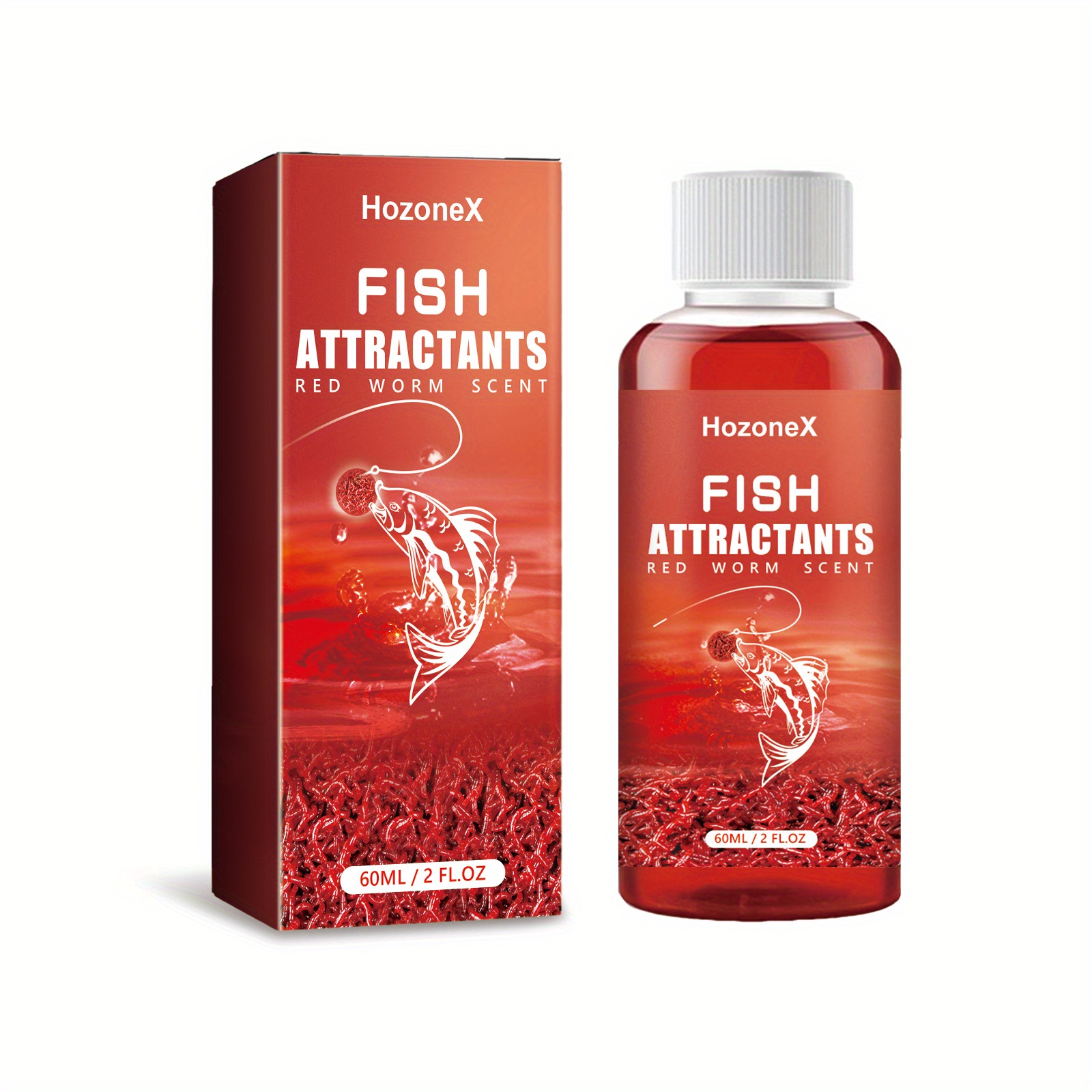 TEMU 60ml Red Worm Bait, Increase , For Everyday Fishing, Vibrant Packaging, Sprinkle This Bait To Instantly The Fish's Feeding And Get Many Fish To Flock . Valentine's Day Special/