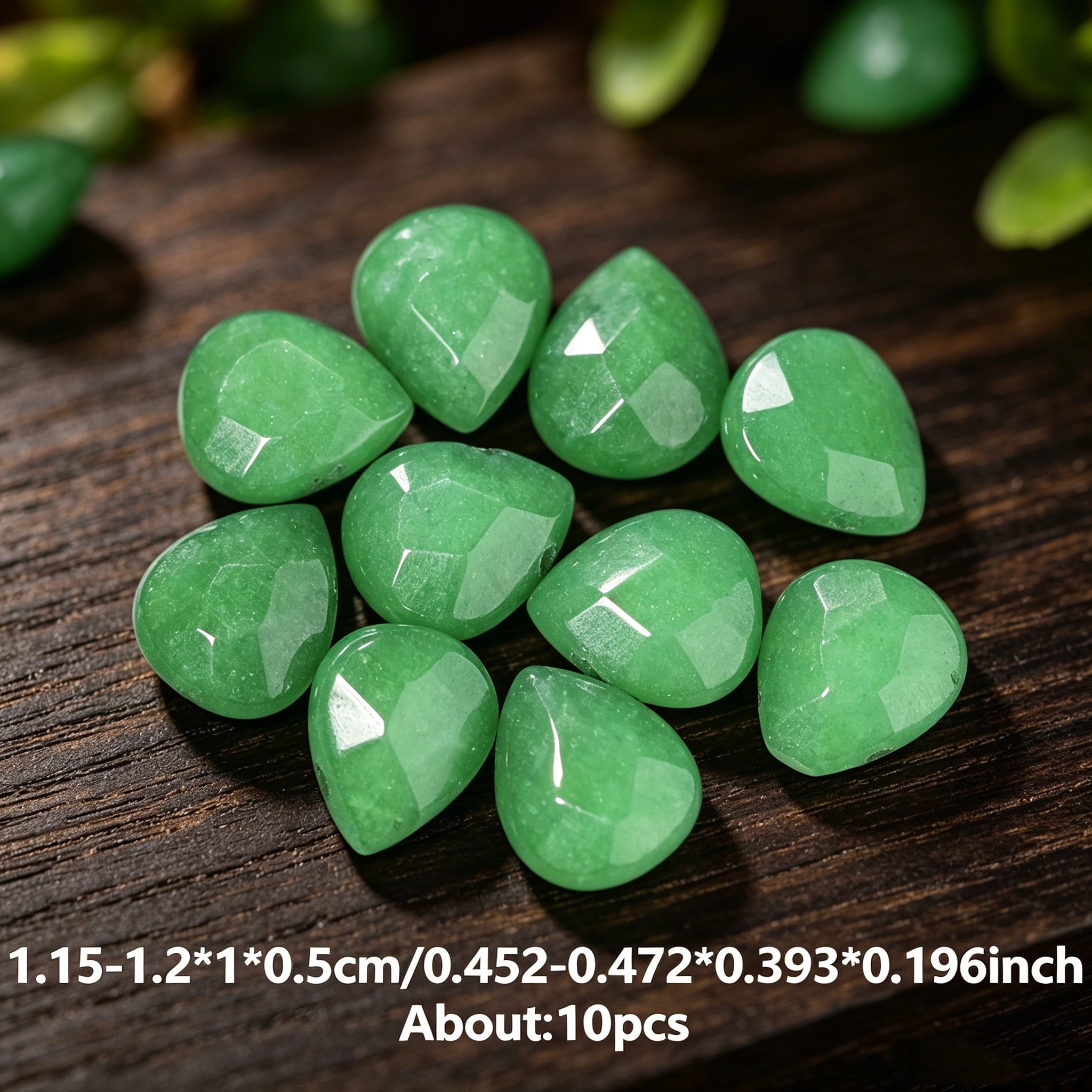 TEMU Perles en naturelle facetée de chalcedonie verte de , 10X12 mm, pour la fabrication de bijoux, bracelets, , boucles d'oreilles, cadeaux pour