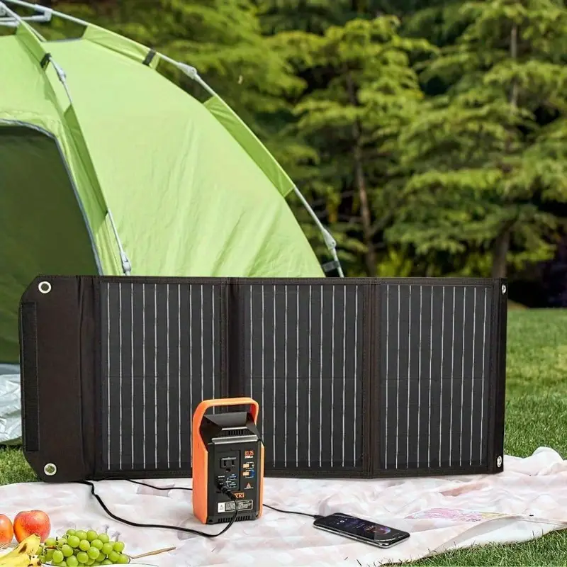 30w foldable solar panel & portable power station generator kit with 10 connectors, usb-c/usb-a/ /ac outlets, solar-powered charging for phones, laptops, rv, camping, home backup - lightweight & durable outdoor power bank, no mains electricity needed, solar panel portable, solar power bank with cables, solar charger power bank, camping electricity source, rv electricity supply, , weatherresistant design, highefficiency charging Product details 6