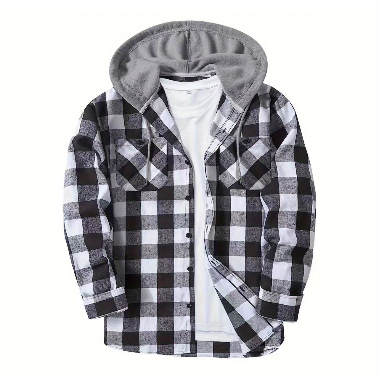 

Men's Casual Hoodie - Button-up, Long Sleeve With Pockets For Fall & Spring Streetwear