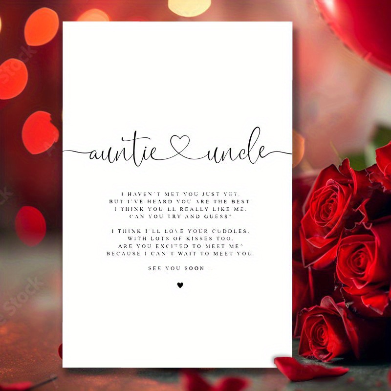 TEMU Funny Pregnancy Announcement Card, Unique Gift For Auntie And Uncle, Auntie Uncle Pregnancy Announcement, Pregnancy Reveal, Cards - 1pc