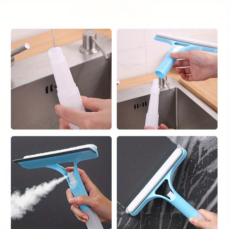 a mixed set of 2 items, including a 3-in-1 glass cleaning brush and a 304 stainless steel wall hook,   hanging a bathroom squeegee and other small cleaning tools, essential for   household. details 8