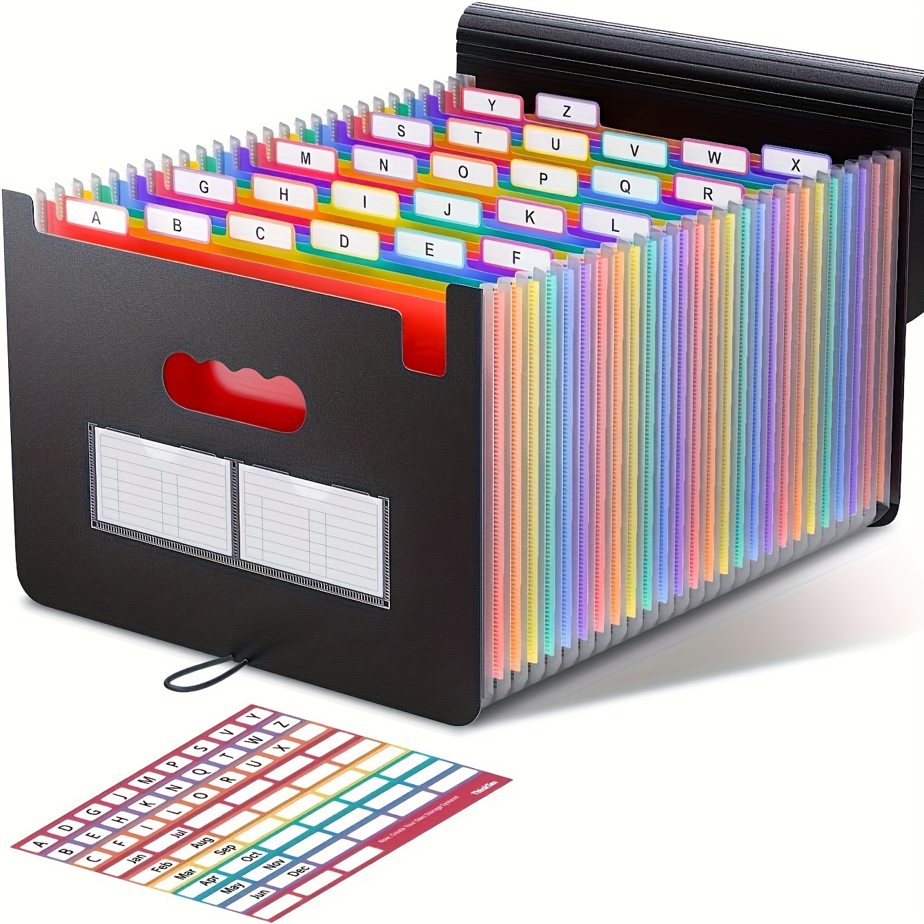TEMU 2pcs 24 Pocket A4 Accordion File Folder, 24 Grids Multi-functional Flip File Folder, Office File Storage Bag, Student Paper Organizer,