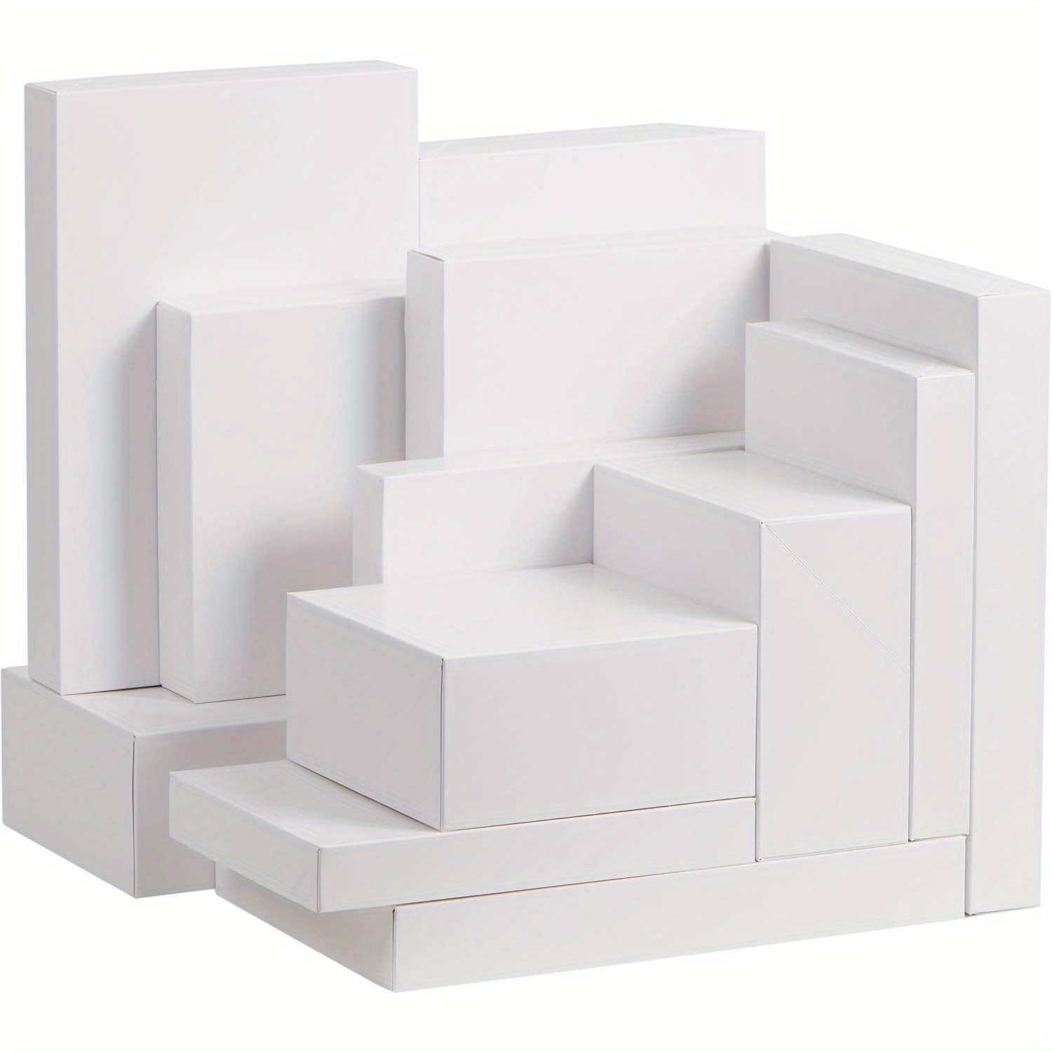 TEMU Syncfun 12pcs Cardboard Gift Boxes With Lids For Presents, 4" Deep Large Shirt Robe Wrapping Boxes For Christmas Holiday, 4 Different Sizes