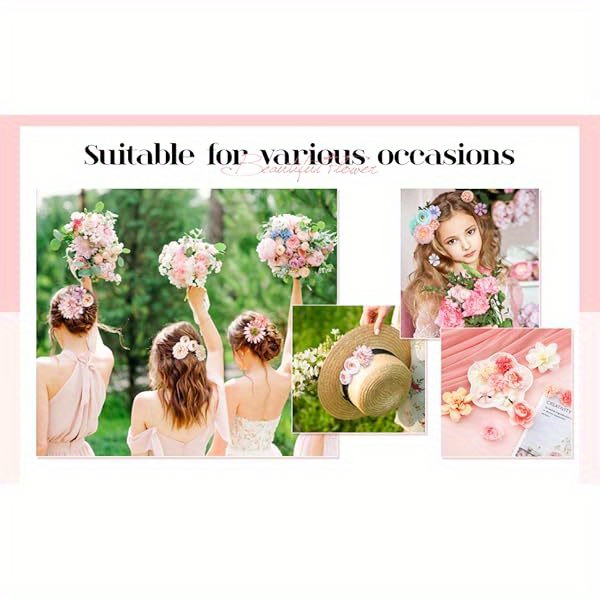 21pcs   clips for women - boho   clips with green stems, elegant floral hairpins for weddings, bridal accessories, and formal events, wedding hair accessories, wedding hairpins, sophisticated style, durable hairpins Product details 4