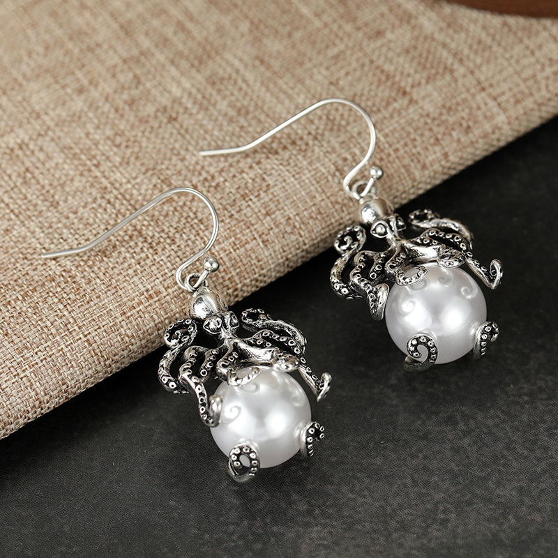 Hollow Octopus Shaped Lightweight Ear Hook Earrings