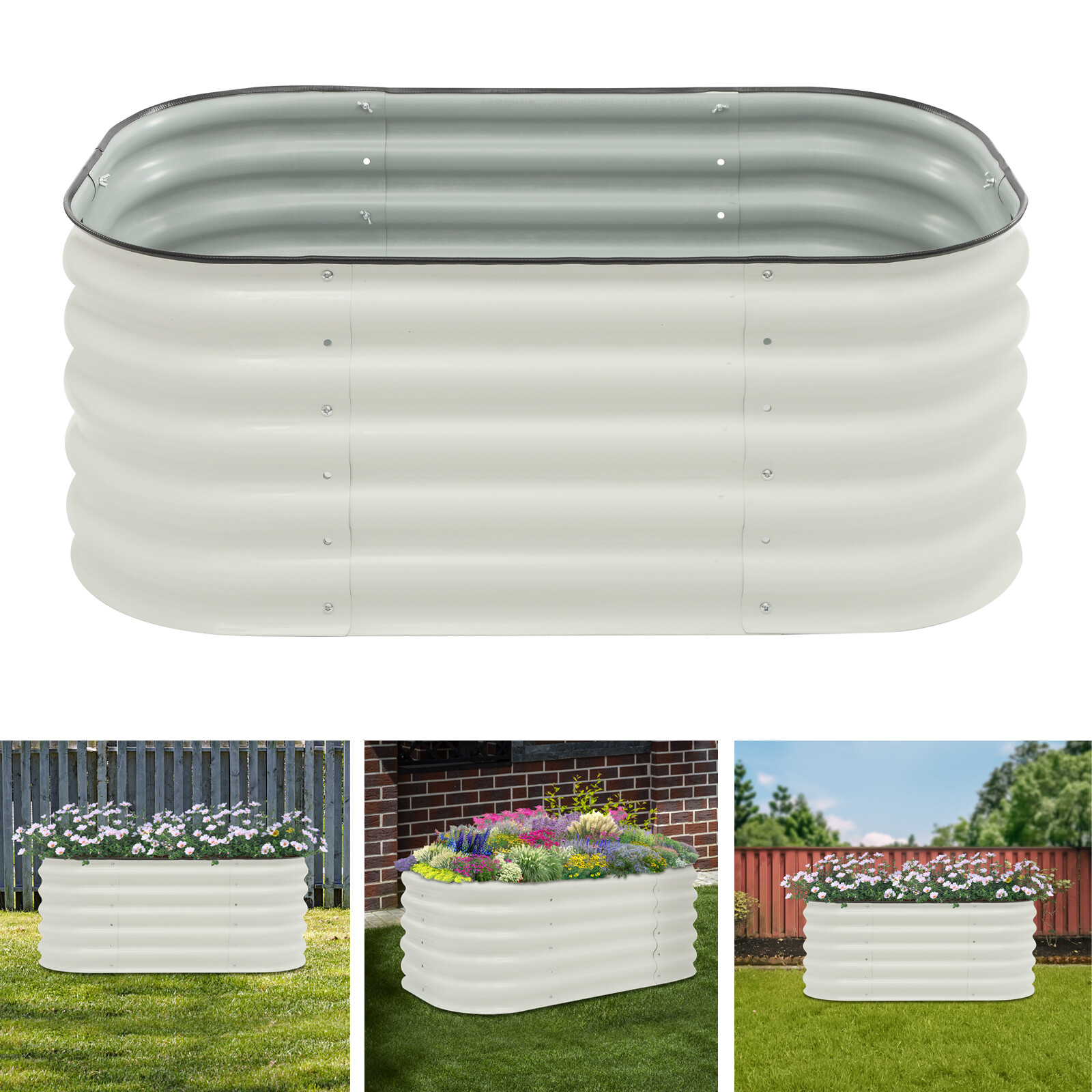 Image of Raised Garden Bed Durable Garden Bed Planter Box For Garden 105x60x43cm Gardening Planter Box Vegetable Planter Box Patio Planter Box Grow Box