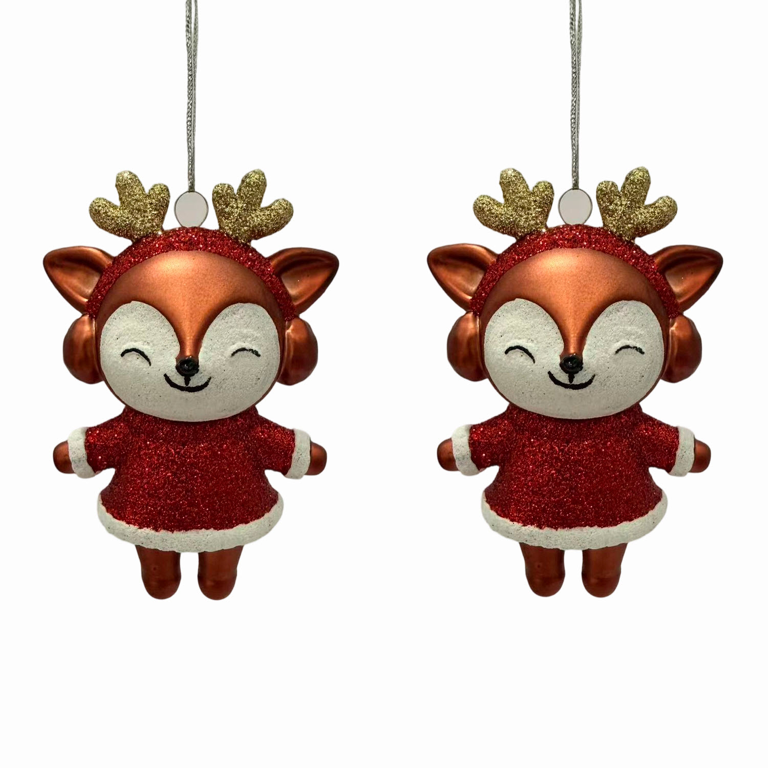 TEMU 2pcs Ornements de suspension en plastique de pour arbre de Noël, décorations d' scintillantes pour décoration de fête Cadeau de Noël Ajouts de