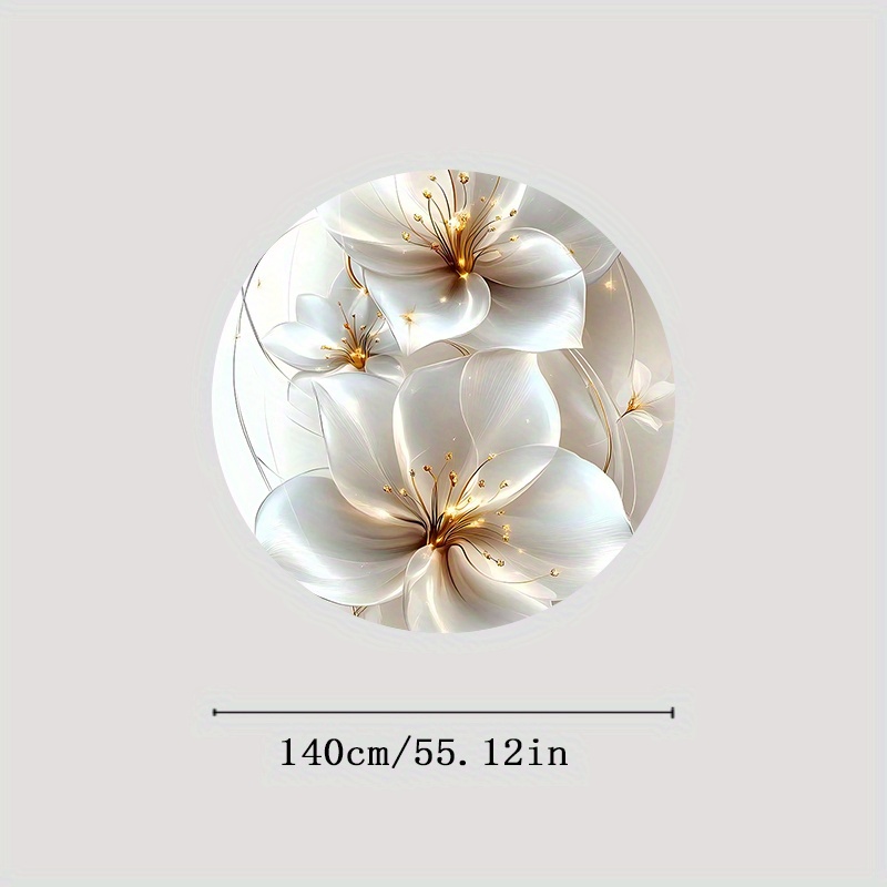 1pc, High-end Floral Creative Printed Round Tablecloth, Desktop Decoration Items, Practical, Suitable For Holiday Parties, Restaurants, Kitchen Tabletop Protection.