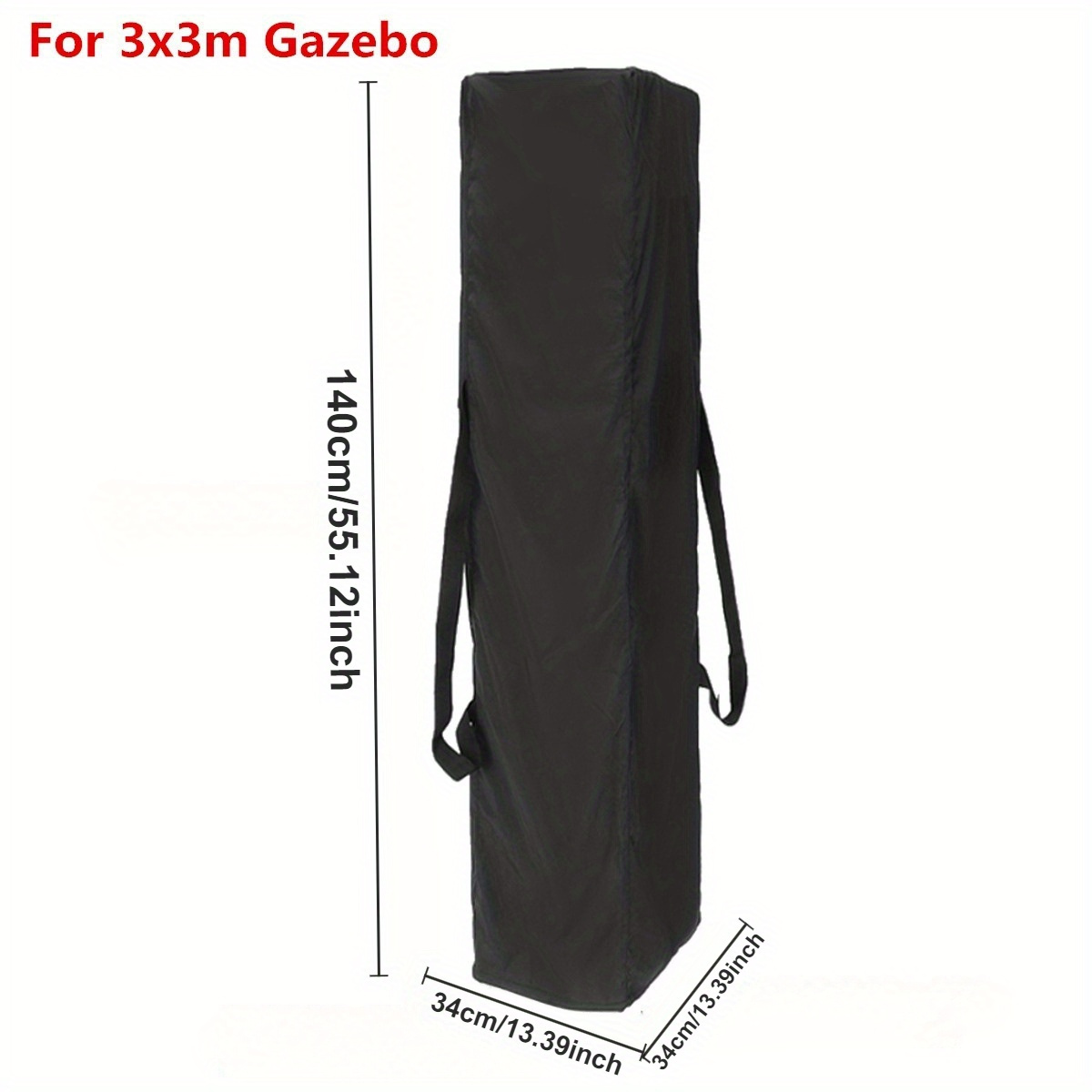 TEMU 210d Black Canopy Tent Storage Bag With Bottom Opening And 2 Shoulder Straps, Fabric Packing Sack With Simple Carry Handle