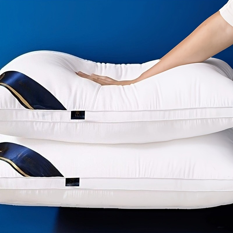 2pcs Grey Hotel Pillows Pillow Supports Neck And Spine For Relaxing Sleep, Pillows For Sleeping, Moisture Absorbing Breathable Household Pillows For Bed, Suitable For Living Room, Bedroom, Home Decoration, Stylish And Elegant.