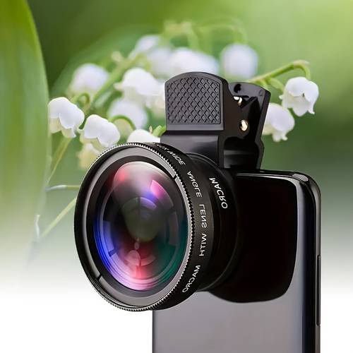 2 in 1 wide angle macro lens compatible for smartphones abs phone attachment with fisheye lens for vlogging landscapes photography macro shooting accessory