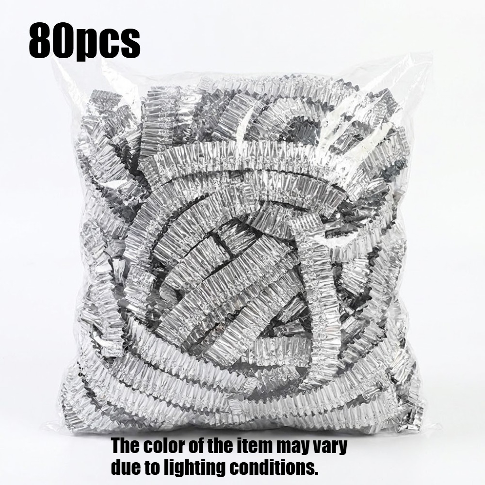 TEMU 80-pack Reusable Aluminum Foil Elastic Food Covers â Stretchable Bowl Covers For Storage, Fits Bowls, Plates, And Dishes, Food Warm And Fresh,