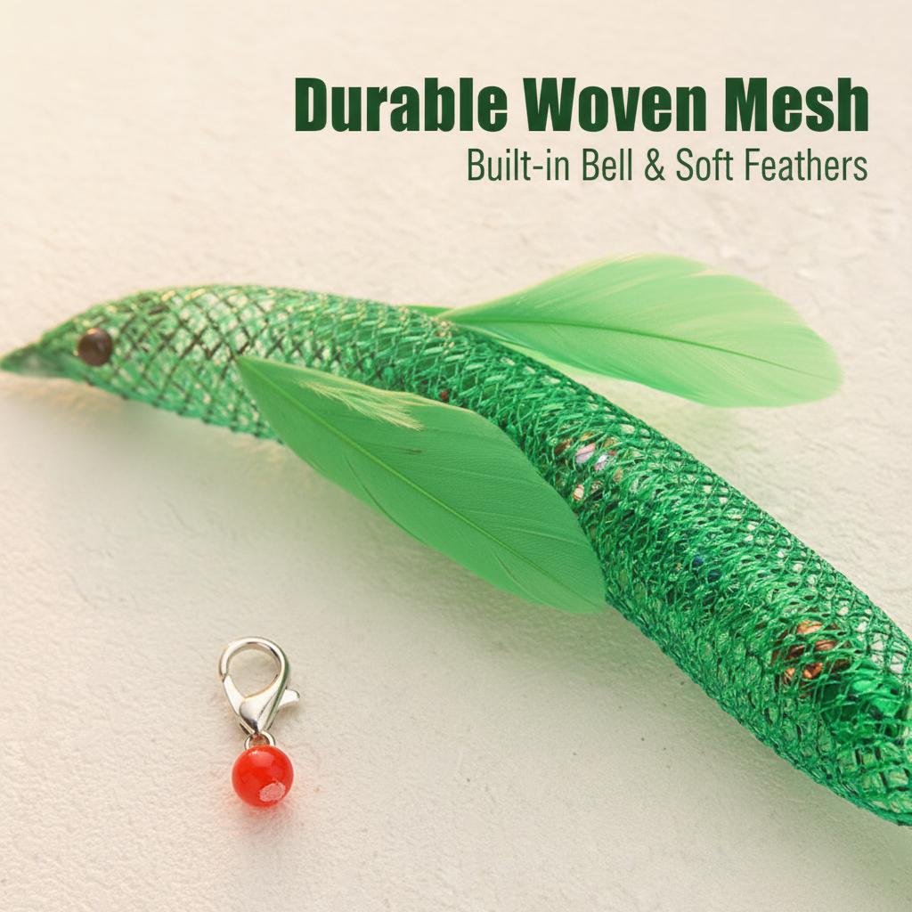 Fish-Shaped Cat Wand Replacement Heads with Mesh Tube