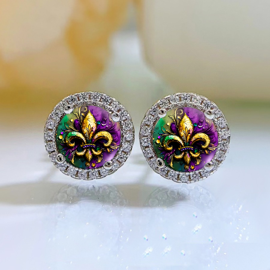 TEMU 2pcs Fleur Earrings Ornamental Earrings Decorative Earrings Earrings Round Earrings Floral Earrings Jewelry Accessories Unique Jewelry Party