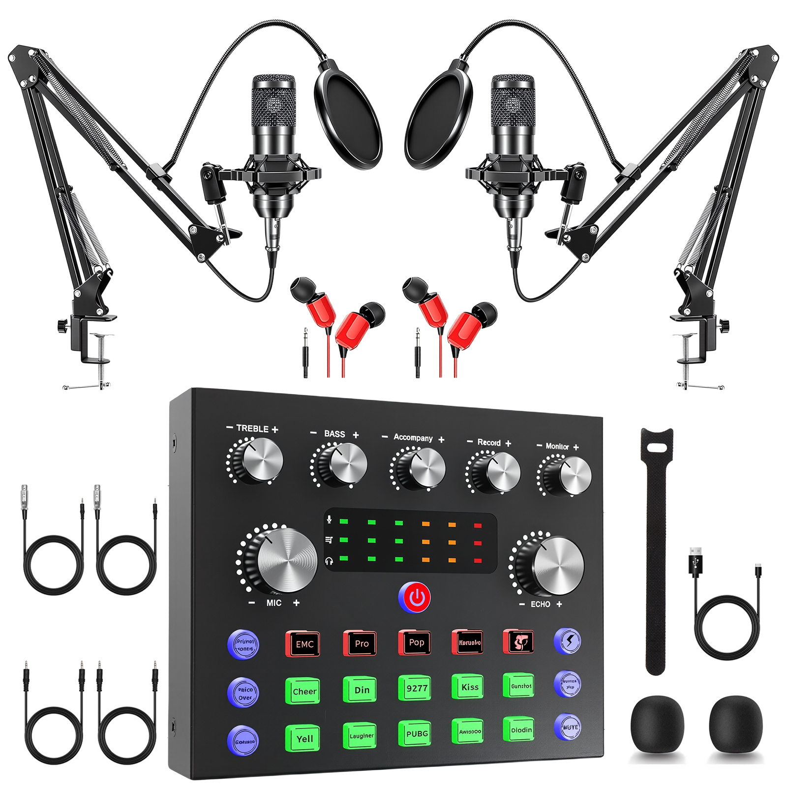 podcast equipment kit 2 people microphone f998 sound - Temu