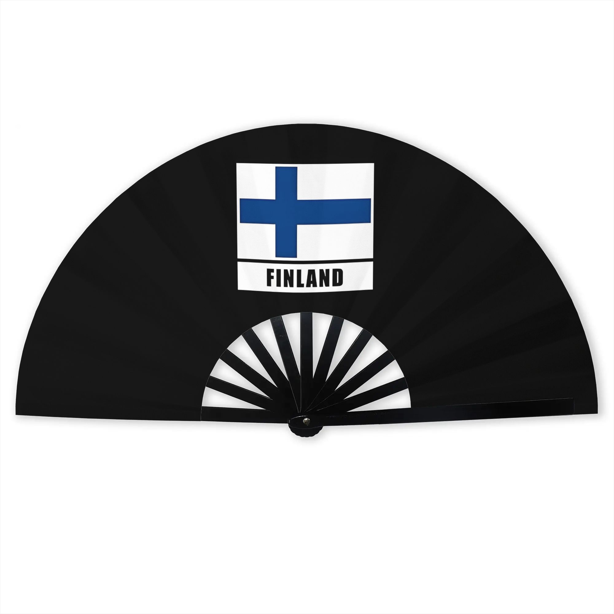 TEMU Finland Finnish Flag Sauna Folding Fan - Portable Suitable For Sports, Parties, Outdoor & Dance Props, Finnish Themed Gift For &, Summer Novelty