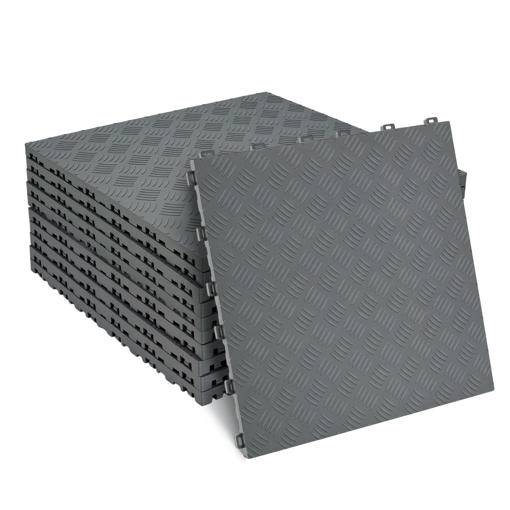 E-shop 20 Stück Garagenbodenfliesen 40 x 40 cm PP Garagenbodenfliesen Rutschfeste Garagenbodenfliesen Verriegelbare Werkstattbodenfliesen Langlebige