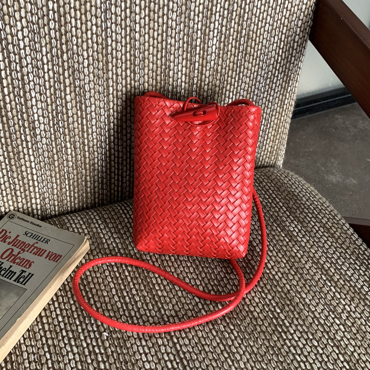 TEMU Women's Crossbody Bag, Niche Woven Large Capacity Soft Handbag Underarm Bag, Fashionable High-end Feel Phone Purse, Shoulder Bag Handbag, For