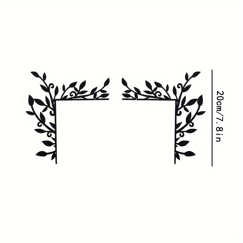 TEMU 2d Flat, 2d Door Banner, 2pcs Elegant Tree Branch Vine Door Corner Decorations, Vintage Black Plant Leaf Wall Art, Bohemian Hanging Decorations