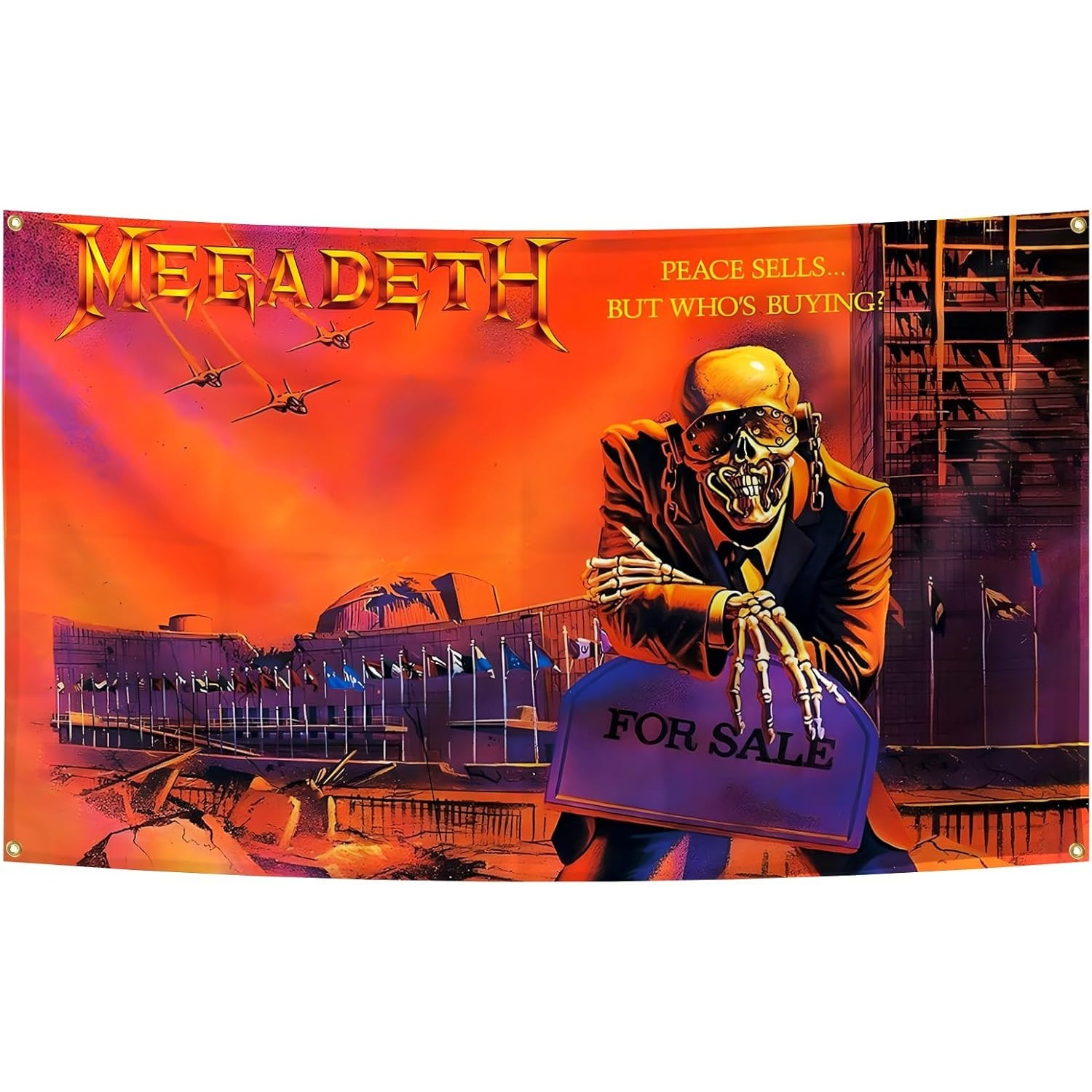 

1pc Rust In Peace Album Cover Tapestry, Polyester Wall Hanging Decor, 3x5 Feet, Aesthetic Indoor/outdoor Decoration For Man Cave, College Dorm Room - No Electricity Needed