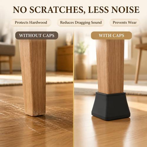 4pcs large thickened silicone furniture pads non slip floor protectors for hardwood floors anti scratch furniture grippers for chair table legs sofa heavy duty self sliding stoppers install praise from 1 000pcs people