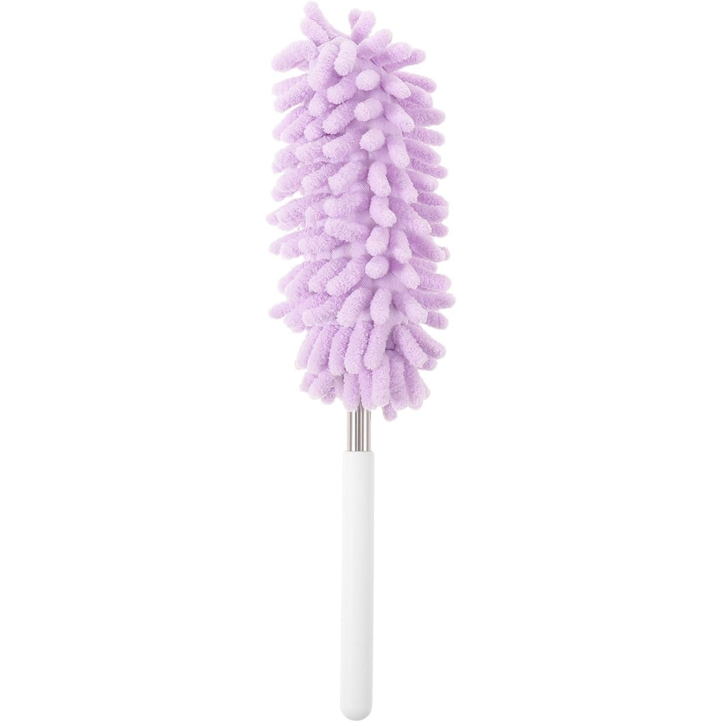 TEMU 3pcs Purple Household Cleaning Tool Dust Remover, Includes 2 Replacement Cloth Heads And 1 Extendable Handle, Detachable And Washable, Handheld