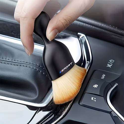 1pc car interior cleaning soft brush red sports pattern for dashboard air vents and seat durable plastic detail brush