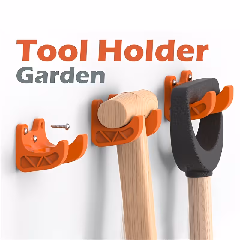 21pcs gardening tool organizer featuring diameter hooks for brooms shovels rakes hoes and other tools this storage solution is wall mounted with screws and offers multifunctional hooks suitable for most gardening and yard tools details 1