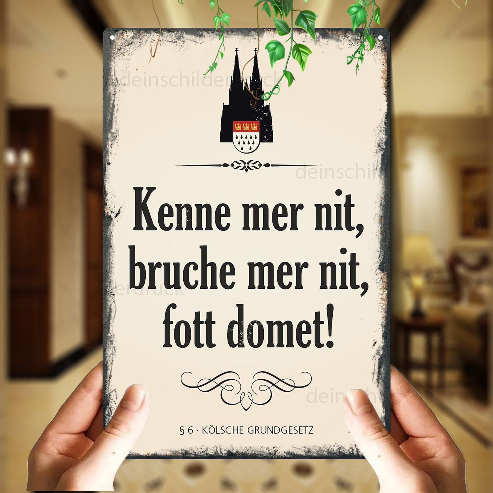 TEMU 2d Flat, 1pc Aluminum Wall Art Plaque - Cologne' Rules No.6 German Text & Cologne Carnival Emblem - 8x12 Inch Durable Metal Sign For Home, Bar,