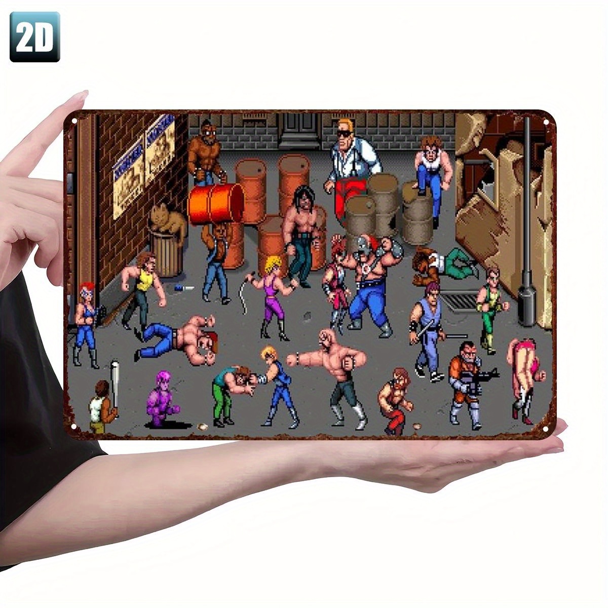 1Abd35Df15194Dad990Bc35E023Cd85D-Goods.jpeg vintage arcade kampfspiel metallschild - retro 2d fighter posen