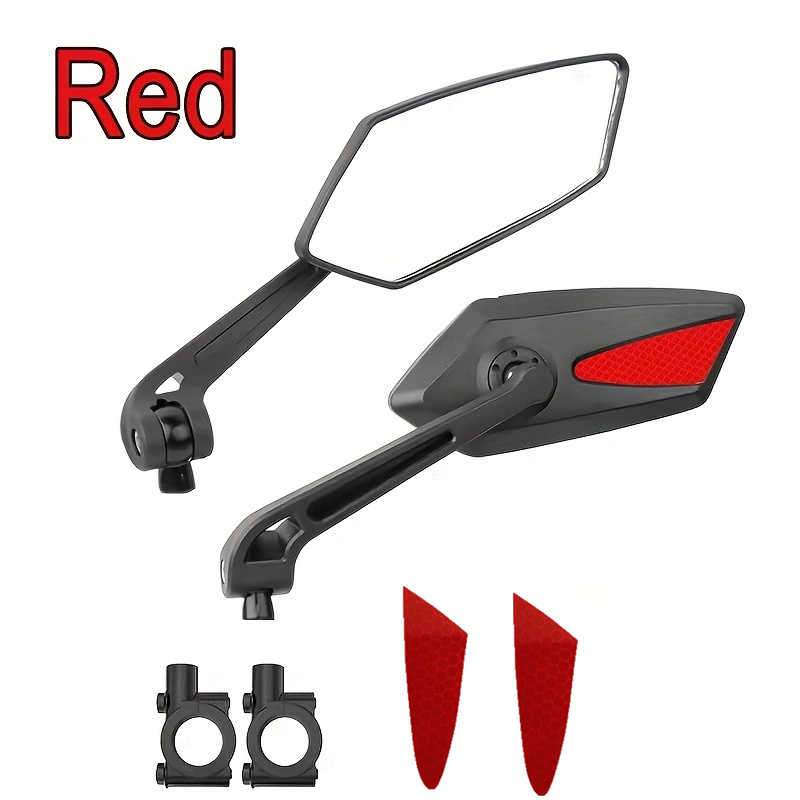 Image of 1 Pair Adjustable & Rotatable Bike Rearview Mirrors, Three-color (yellow/red/white) Handlebar Mirrors With , Perfect Accessories For Bicycles, Electric Scooters And Cycling.
