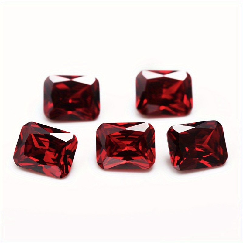 100pcs Vivid Red Lab-Created Gemstones for Jewelry Making
