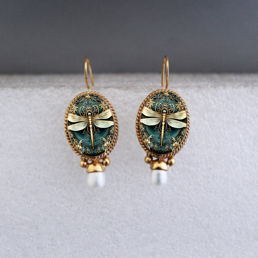 TEMU 2pcs Dragonfly Earrings Earrings Nature Earrings Insect Earrings Pendant Earrings Floral Earrings Jewelry Accessories Unique Jewelry Christmas