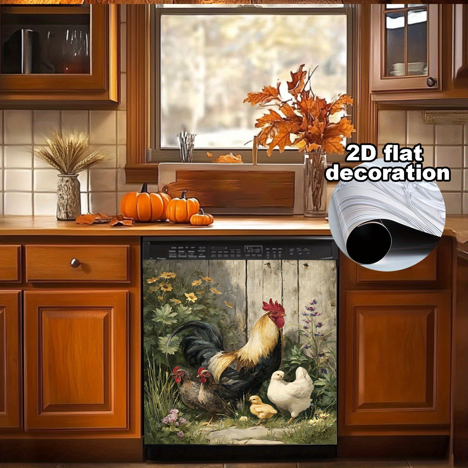 2d Flat Easter Theme Art Stickers | Fashionable Pvc Self-adhesive Decor For Dishwasher, Washing Machine, Refrigerator, Cabinets, Doors | Durable, Suitable For Festivals And Gifts