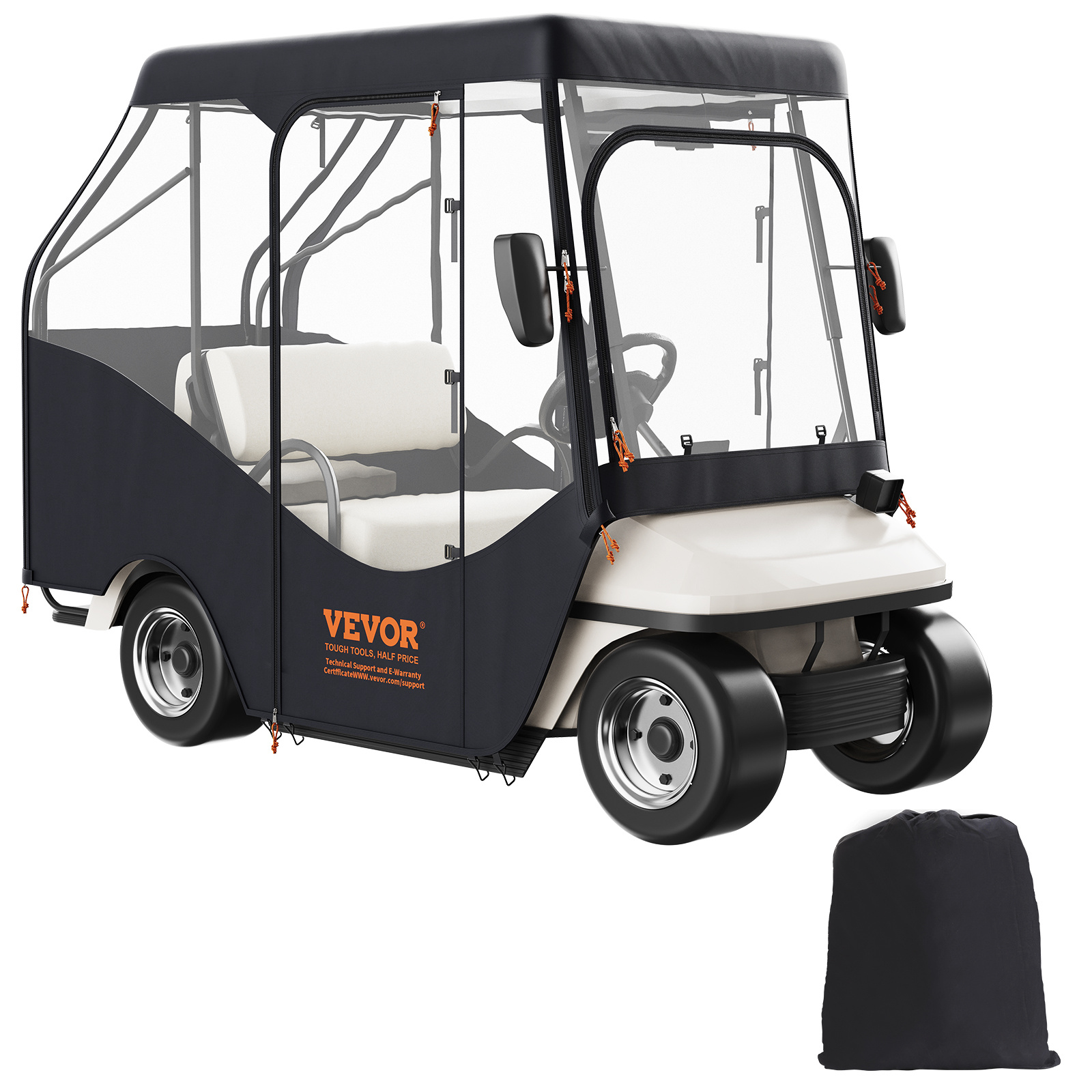 

Vevor Golf Cart Enclosure, 420d Polyester Driving Enclosure With 4-sided Transparent Windows, 4 Covers Universal Fits For Most Brand Carts, And Dustproof Outdoor Cart Cover