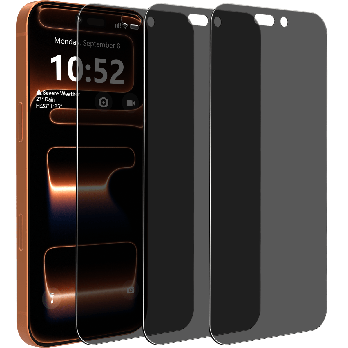 E-shop 3 Stück Privatsphäre-Schutz Vollbild-Panzerglas-Schutzfolie für Bildschirmschutz Kompatibel mit Apple 17/17 Pro/17 Pro Max/17 Air Kompatibel mit