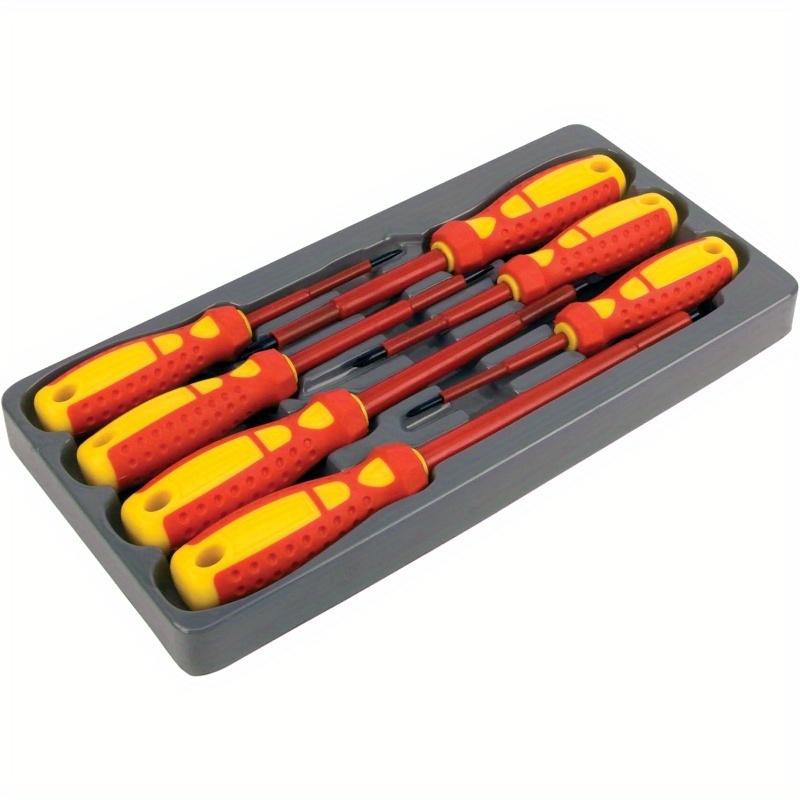 7pcs   w30897 electrical screwdriver set with ergonomic non-slip grip & color-coded tips - heavy-duty manual precision screwdrivers for electronics, home repairs, diy projects -   kit with flathead, phillips & slotted bits (no power required), professional cushion grip, durable screwdriver handles, ideal for electrical work, precision screwdriver set, tool set, screw driver set Product details 1