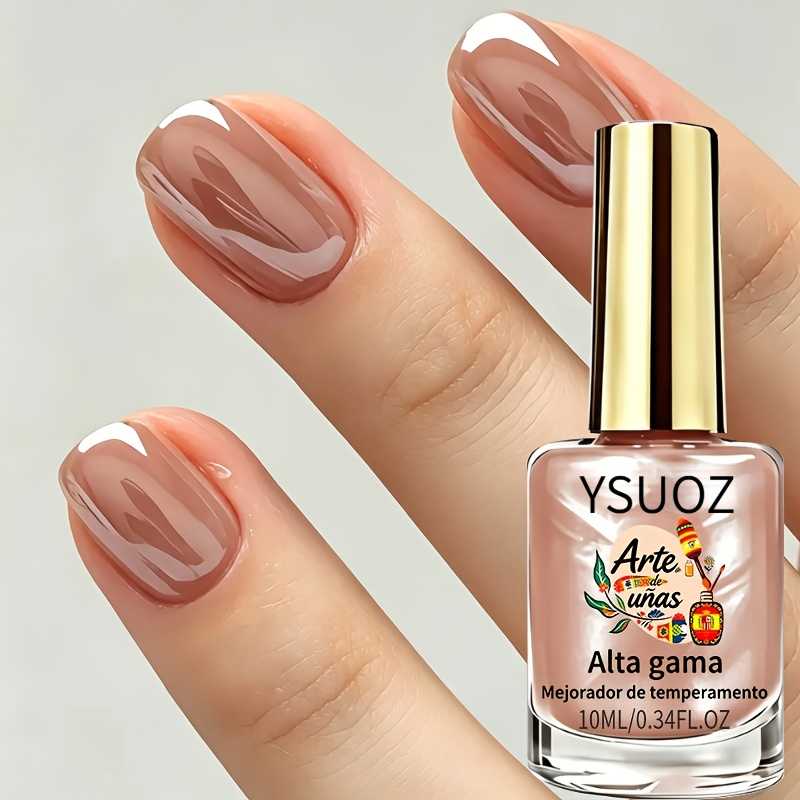 TEMU Bead Nude Nail Enhancer - 10ml Mirror Nail Strengthening Liquid, Natural Quick-dry Formula, Mirror-like Natural Reflective Effect, Strengthens