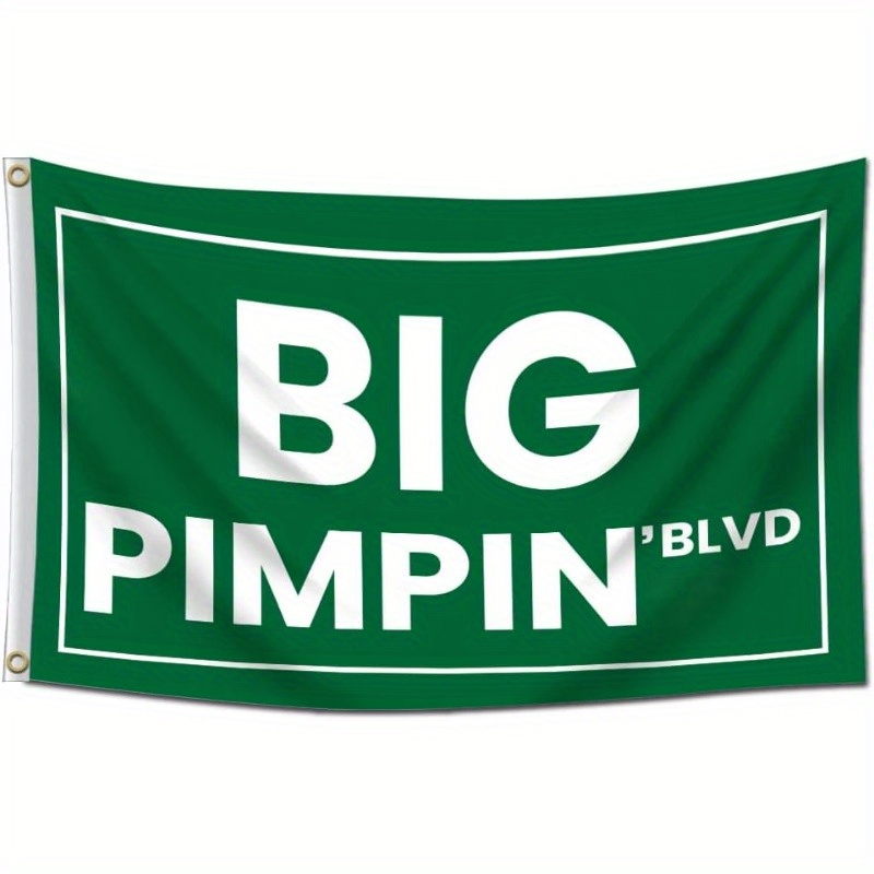 TEMU 1pc Street Humorous Statement Banner - 3x5ft Hanging, White Text, Emphasizing "big " Design, Suitable For Bedroom, Living Room, Dorm Decor,