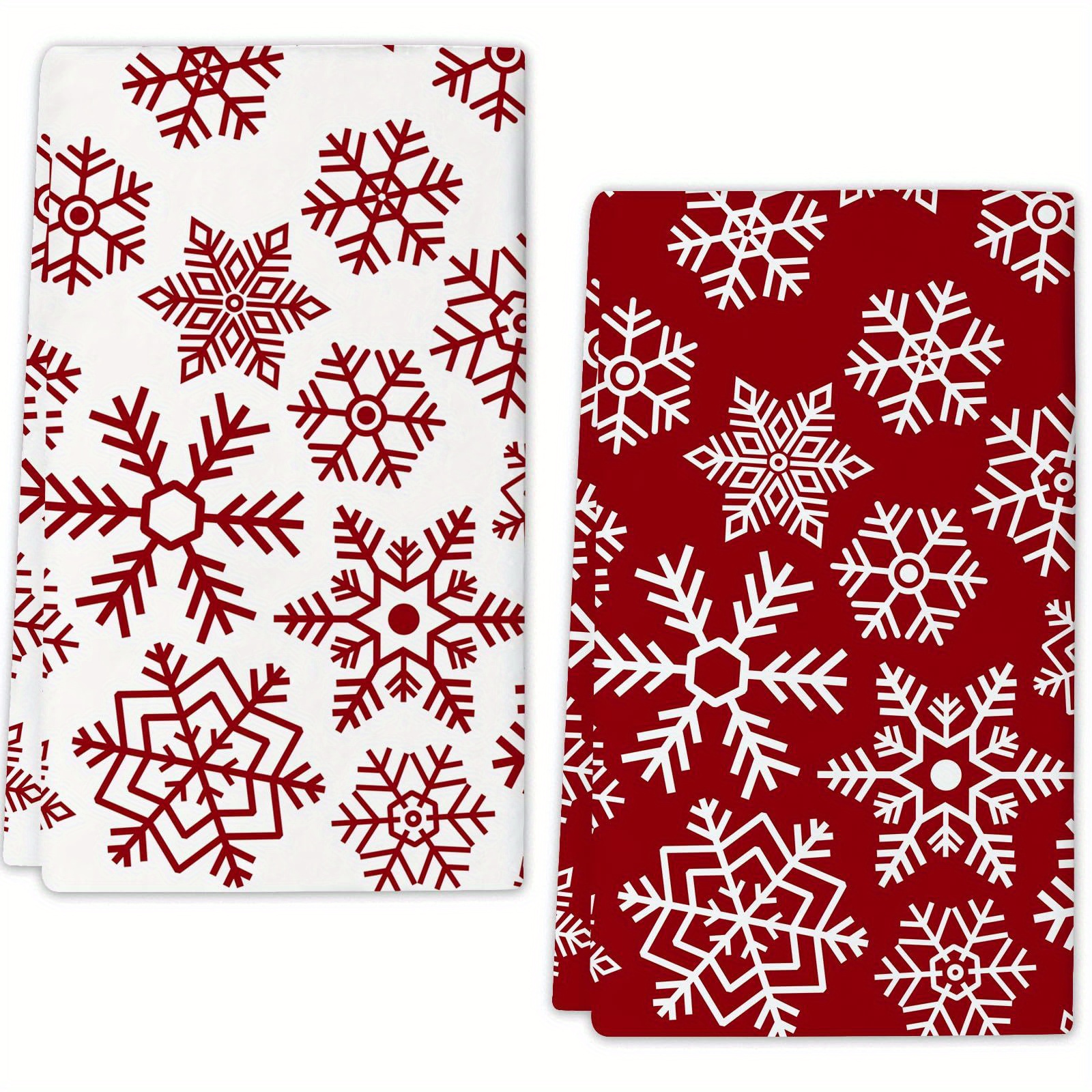 

2pcs Christmas Snowflake Kitchen Towels, Modern Woven Polyester Dish Cloths, Super Soft, Machine Washable, Space-themed Hand Towels, 16x24 Inches, For Holiday Drying & Decoration