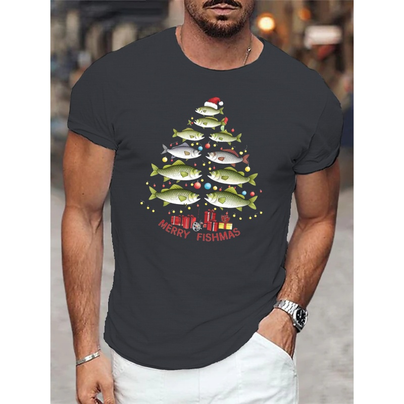 

T- - Christmas Tree Graphic, 100% Knit , , Regular Fit Summer Tee