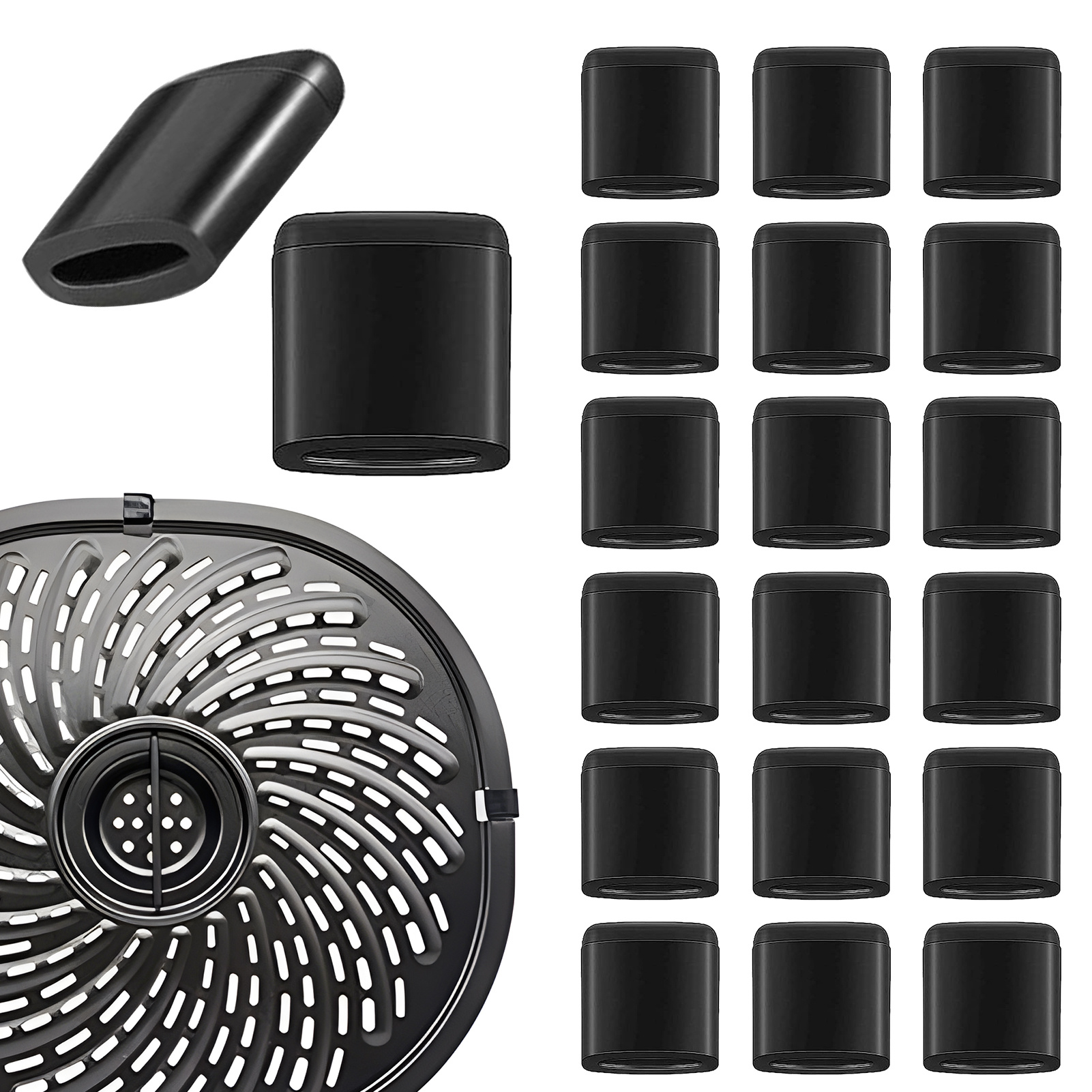 20pcs air fryer replacement parts non electric heat resistant rubber bumper accessories scratch resistant with grill pan for kitchen use details 9