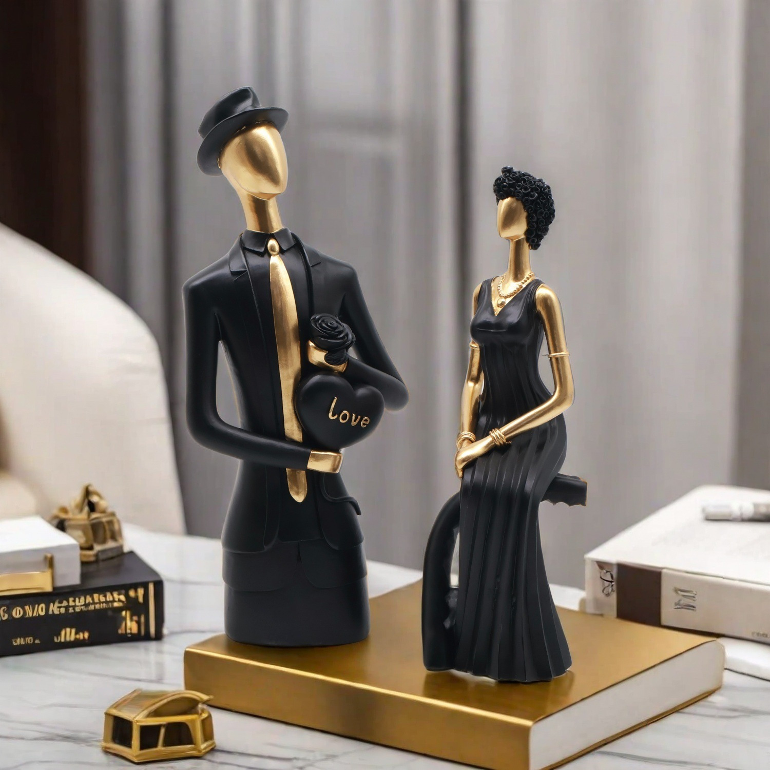 Statue De Couple - Décorations De Gâteau De Mariage - Figurines En