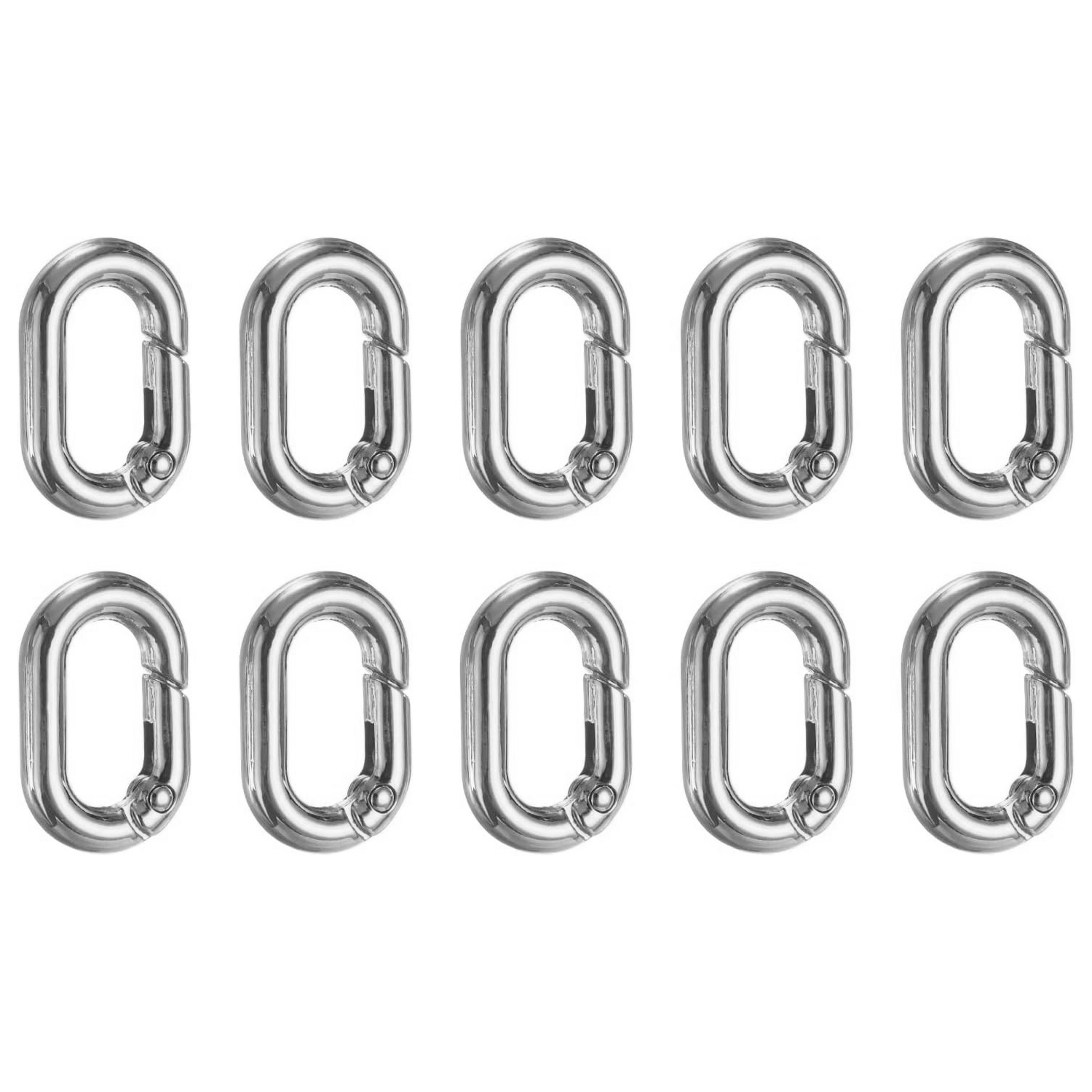 E-shop 10 Stk. Feder-Schlüsselanhänger, ovale Ringe Druckknopf-Clips Schnappverschlüsse Zubehör für , Geldbörsen, Schlüsselbund