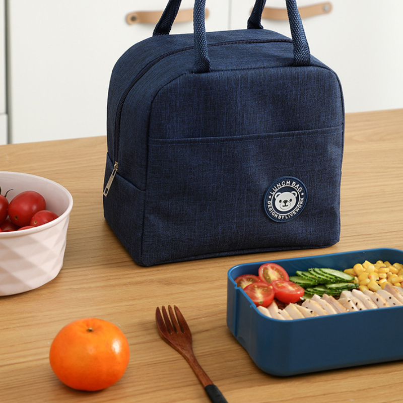 

Large Capacity Insulated Lunch Bag - Waterproof & Oil-proof Oxford Fabric, Students & Workers, Hand Washable