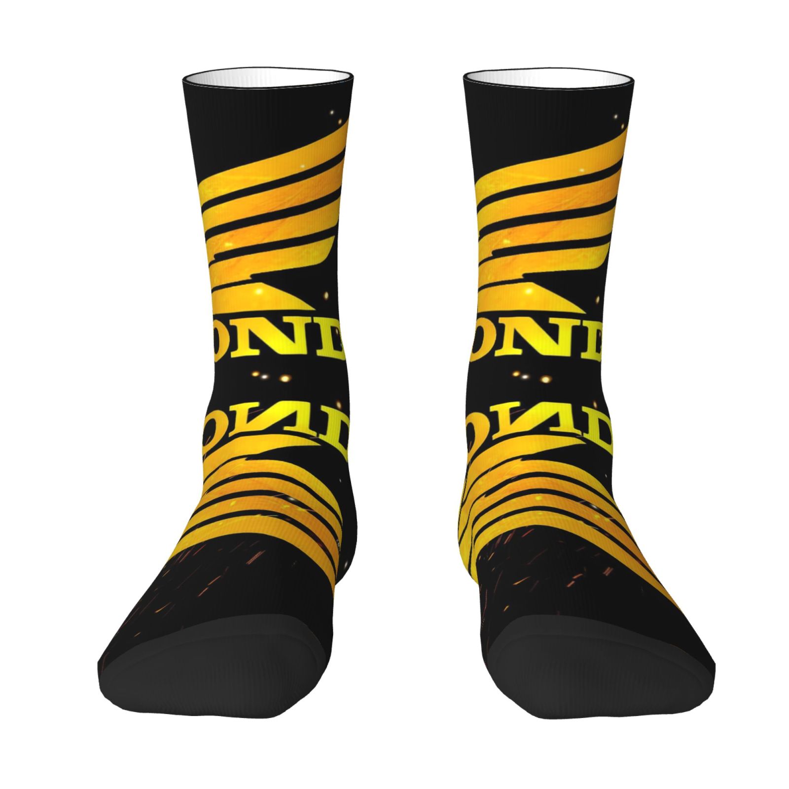TEMU 1 Pair Men's Motorcycle-themed Socks - Full-body Motorcycle Rider Print, Durable Polyester-blend Gift Suitable For , Riding Gear For, Themed