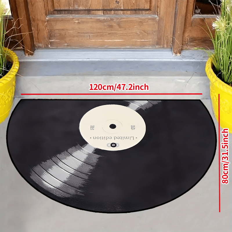 TEMU 1pc Half Round Rug Indoor Mat Throw Rug Creative Door Mat Entryway Themed Mat Home Decor Non-slip Floor Rug Mat Bedroom Additions Photo Props